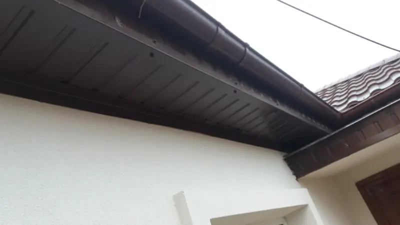 Jgheab și burlan montate la streașină